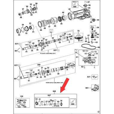 Сервисный набор для перфоратора DeWalt DCH481 1004727-65