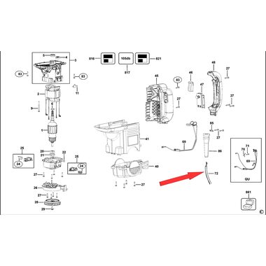 Кабель сетевой для перфоратора DeWalt D25501K 582319-41