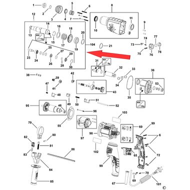 Шпиндель в сборе для дрели Black&Decker BDR26K 90601165