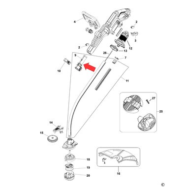 Труба в сборе для триммера Black&Decker GL7033 90608743N-01