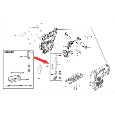 Вал в сборе для лобзика Black&Decker BCS601 N498087