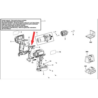 Выключатель в сборе для дрели-шуруповерта Black&Decker BCD001 N569210