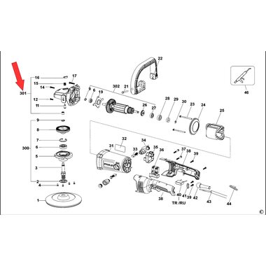 Корпус редуктора в сборе для полировальной машины Stanley SP137 N677433