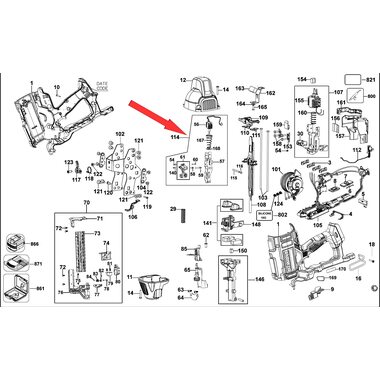 Каретка в сборе для монтажного пистолета DeWalt DCFS950 N691065